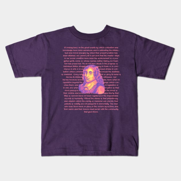 Blaise Pascal Portrait and Quote Kids T-Shirt by Slightly Unhinged